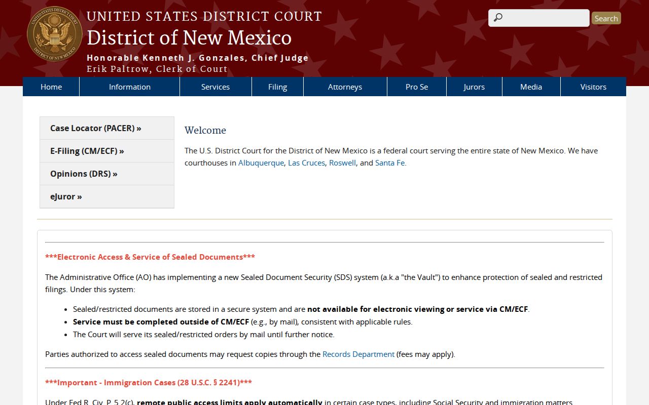 Mora County court docket federal court distinction