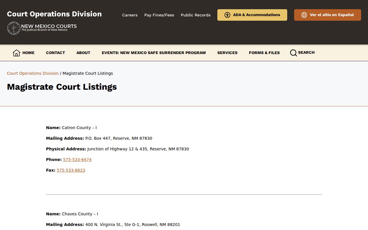 Mora County court docket magistrate court official listing